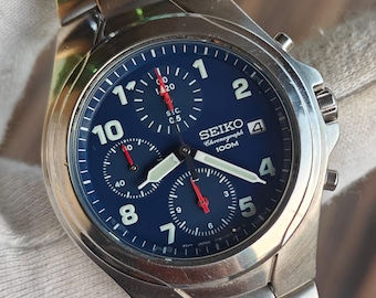 Rare SEIKO Spirit 7T32-6000 Alarm Chronograph | Twin Quartz High