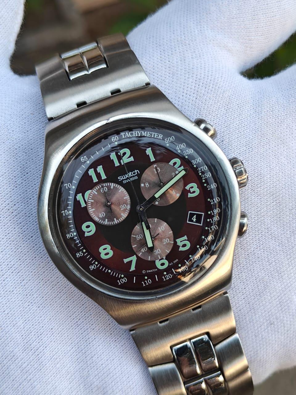 Swatch Irony YOS413 YOUR TURN V8 Swiss 47mm SS Men's Chronograph
