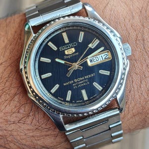 Vintage Seiko 5 Superior 7S36 0090 Japan 50 M WR 23J automatisch herenpolshorloge