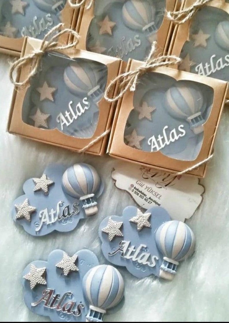 Personalized Baby Shower Favors Stars With Name Custom Cloud Balloon ...