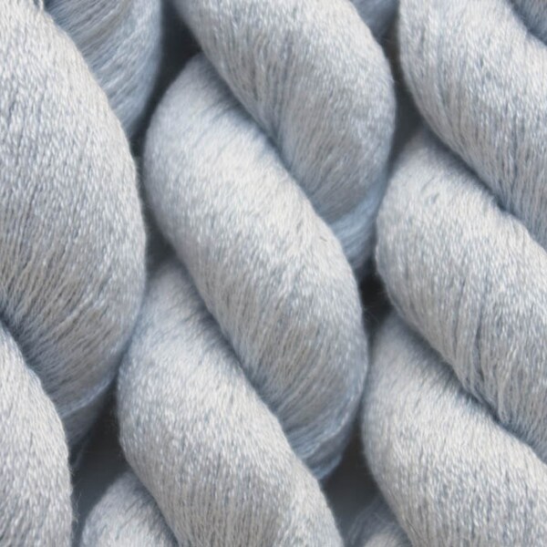 Silver Blue Silk Cashmere Lace Weight Recycled Yarn, 669 yards