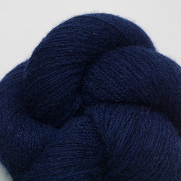 Navy Cashmere Three Ply Heavy Lace Weight Recycled Yarn, CSH00143