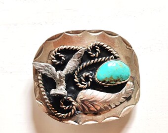 STONES & COINS EAGLE Turquoise Coral Buffalo Coins Silver 