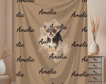 Custom Pet Photo Blanket, Personalized Pet Picture Throw