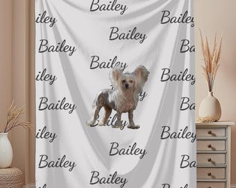 Manta personalizada con nombre de perro y foto de mascota