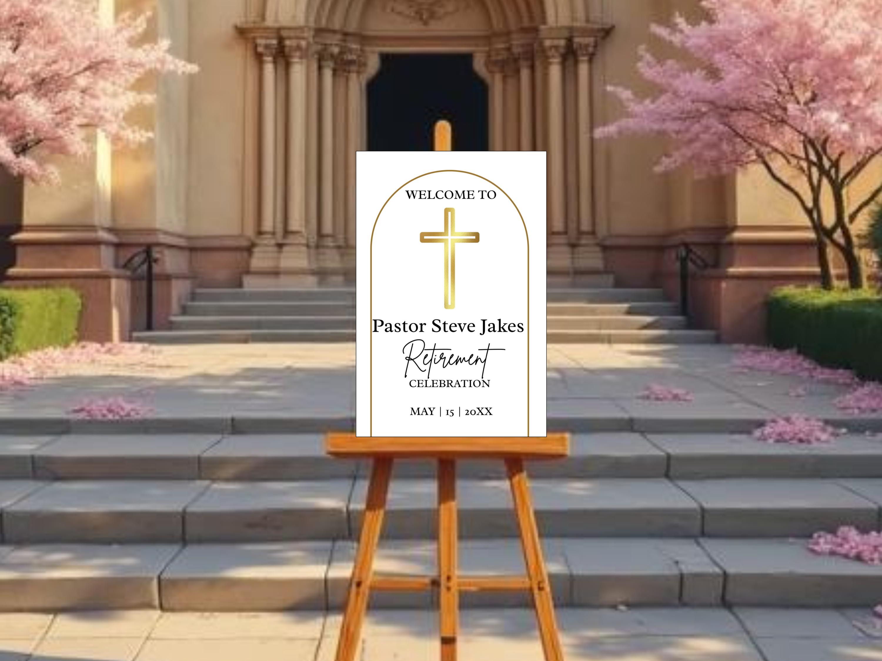 Pastor Sign Pastor Retirement Welcome Sign Template | Church Celebration Sign ...