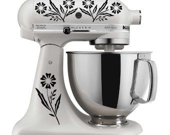 Calcomanía para mezclador de cocina Pyrex con diseño vintage de aciano