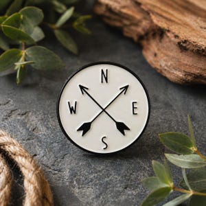 Compass Enamel Pin | Outdoor Lover Gift