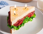 BLT Sandwich Candle, Realistic Novelty Food Candle, Whimsical Handmade Soy Wax Candle, Unique Holiday Candle Gift, Sandwich DecorativeCandle