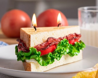 BLT Sandwich Candle, Realistic Novelty Food Candle, Whimsical Handmade Soy Wax Candle, Unique Funny Candle Gift, Sandwich Decorative Candle