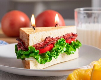 BLT Sandwich Candle, Realistic Novelty Food Candle, Whimsical Handmade Soy Wax Candle, Unique Funny Candle Gift, Sandwich Decorative Candle