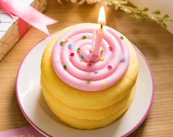 Cookie Cake Candle, Birthday Cake Alternative, Cute Dessert Candle Gift, Cake Topper Candle, Celebration Party Decor, Candle Gift Friend Kid