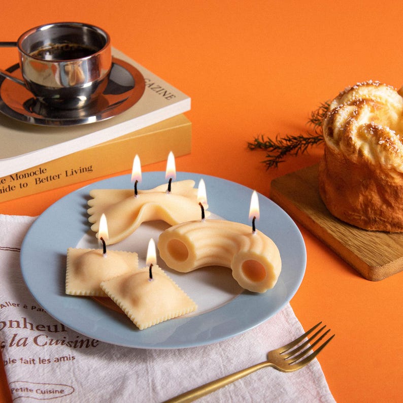 Farfella Ravioli Rigatoni Pasta Candle Set