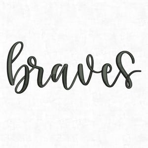 Braves 3D-borduurontwerp met bladerdeeg | Cap-logobestand (directe download)