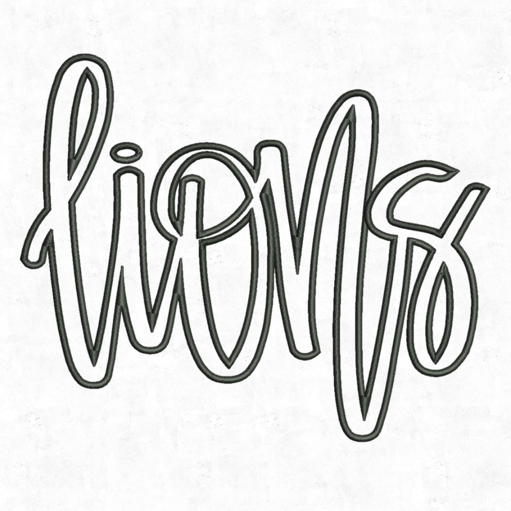 Script Puff Print Script Puff Embroidery Design | 3D Foam Text | Machine Embroidery File ...