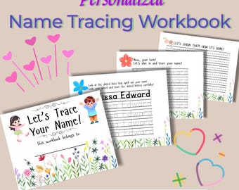 Custom Name Tracing Sheet, Handwriting Practice, Personalized Name Trace Handwriting Worksheet, Printable Handwriting Page Kids Name Writing