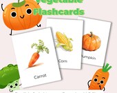 24 Vegetable Flashcards, Printable Kids Learning Cards, Toddler ESL Vocabulary, Classroom Decor, Montessori Materials, Instant Download