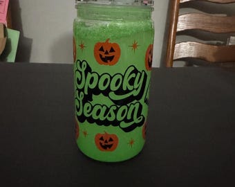 Glow in the dark snow globe tumbler