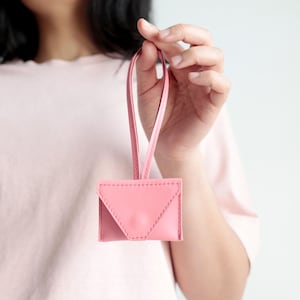 Bag Charm Läder Miniväska: Handgjord nyckelring