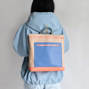 Minimalistischer Rucksack echt Leder Bunt