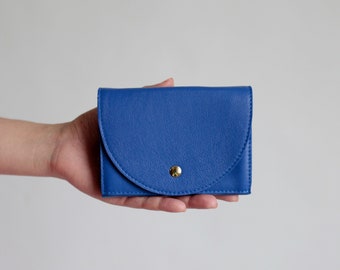 Clutch Wallet Medium Royal Blue, Leather Clutch, Secretary Wallet