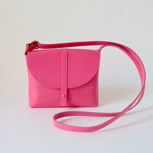 Schultertasche KNOB echt Leder Pink, Ledertasche, Handtasche
