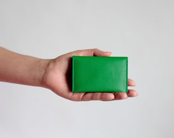 Mini billetera de cuero plegable, 9 colores disponibles, tarjetero, estuche para tarjetas