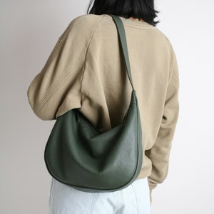 Medium Pouch Bag Black, Leather shoulder bag, crossbody bag, pouch bag image 6