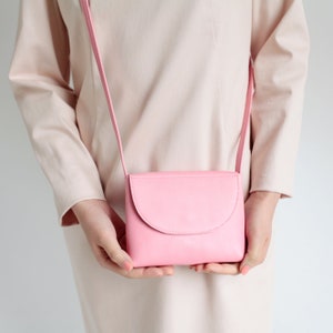 Partytasche echt Leder Beige, Schultertasche, Ledertasche, Handtasche Flamingo Pink