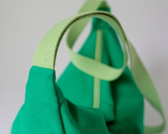 Upcycling Shoulder Poch Bag Llamativo Verde / Apple