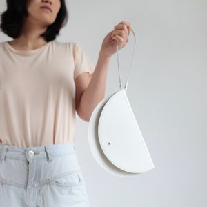 Bolso plegable Off White, Clutch de muñeca, Bolso de mano, Bolso de novia, Clutch de piel, Bolso de noche, Monedero de piel