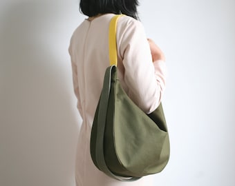 Shoulder Bag BANANA Organic Cotton Forest / Olive / Yellow