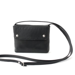 Black Mini Crossbody Purse, small leather purse, evening bag, black cross body bag Black