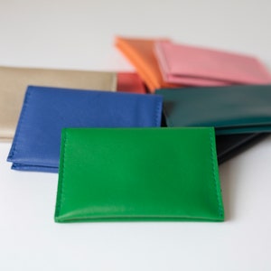 Bifold Mini Leather Wallet available in 9 colors, cardholder, card case image 4