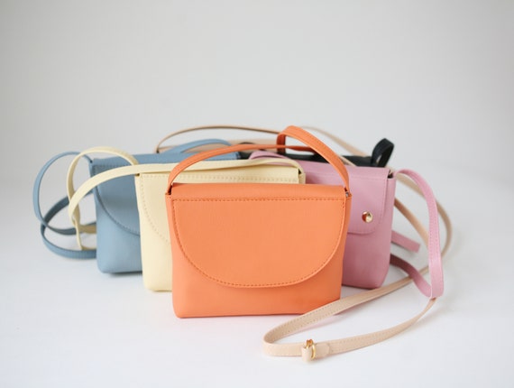 herberg Verspilling terras Mini Crossbody Tangerine Leather crossbody tas avond tas - Etsy België