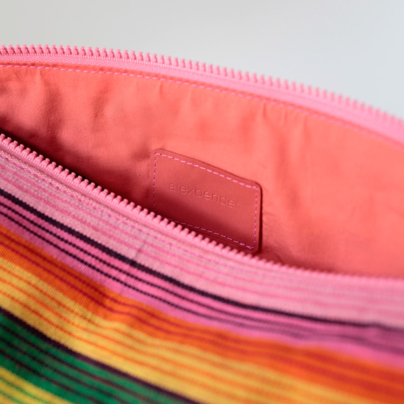 Shoulder bag POUCH Upcycling colorful stripes image 4
