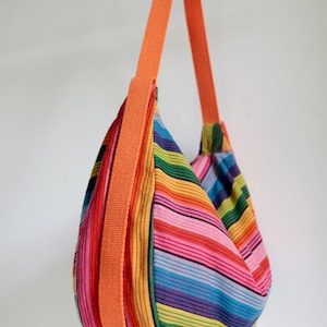 Shoulder bag POUCH Upcycling colorful stripes image 6