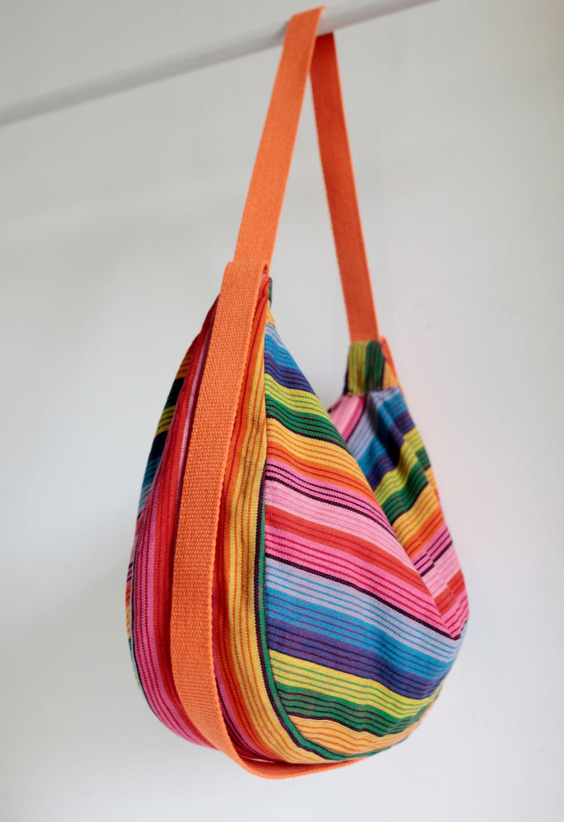 Shoulder bag POUCH Upcycling colorful stripes image 6