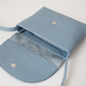 Mini Crossbody Purse Dusky Blue Leather Crossbody Bag - Etsy
