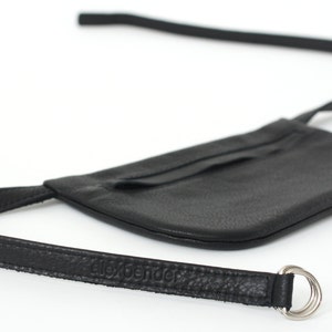 Belt Bag Black Leather, Flat Bum Bag, Hip Bag, Fanny Pack, Festival Bag, Crossbody Bag image 4