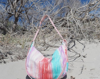 Upcycling Shoulder Poch Bag Color Mix/ Pink