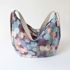 Bolso bandolera POUCH Upcycling rayas de colores imagen 7