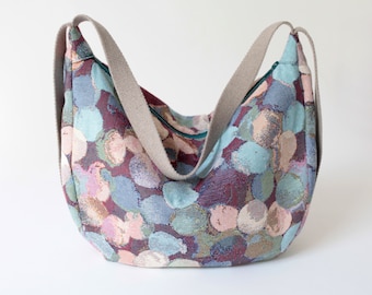 Sac porté épaule POUCH Upcycling pois colorés