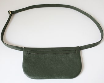 Belt Bag Leather 4 color options, Flat Bum Bag, Hip Bag, Fanny Pack, Festival Bag, Crossbody Bag