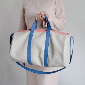 Duffel Bag 4 color mix , Weekender leather, travel bag, crossbody bag image 6