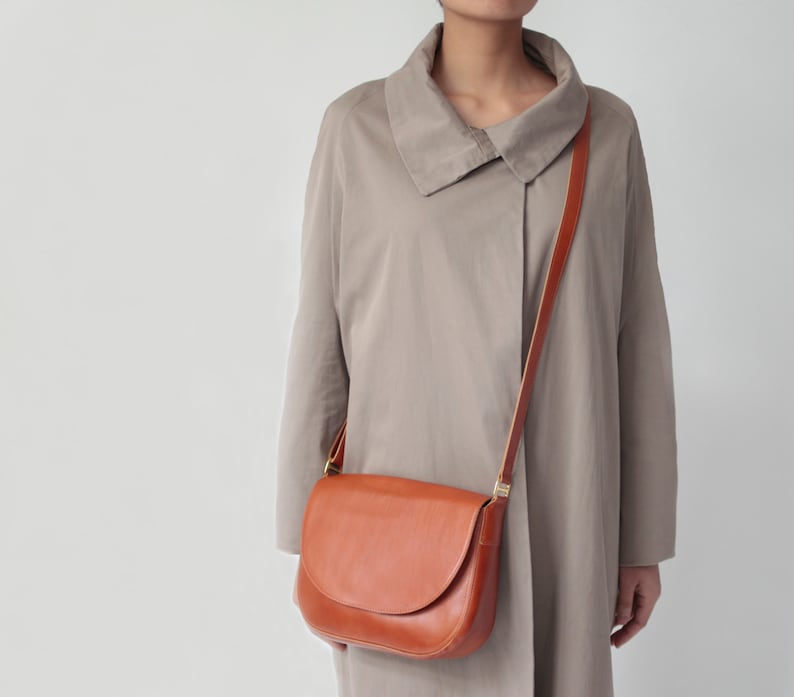 Crossbody Saddle Bag Black Leather minimalistic shoulder ...