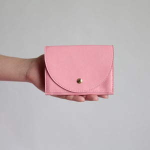 Clutch Wallet Medium Flamingo Pink, Leather Clutch, Secretary Wallet image 1
