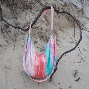 Upcycling Shoulder Poch Bag Color Mix/ Pink image 3