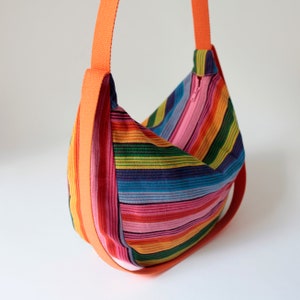 Shoulder bag POUCH Upcycling colorful stripes image 3