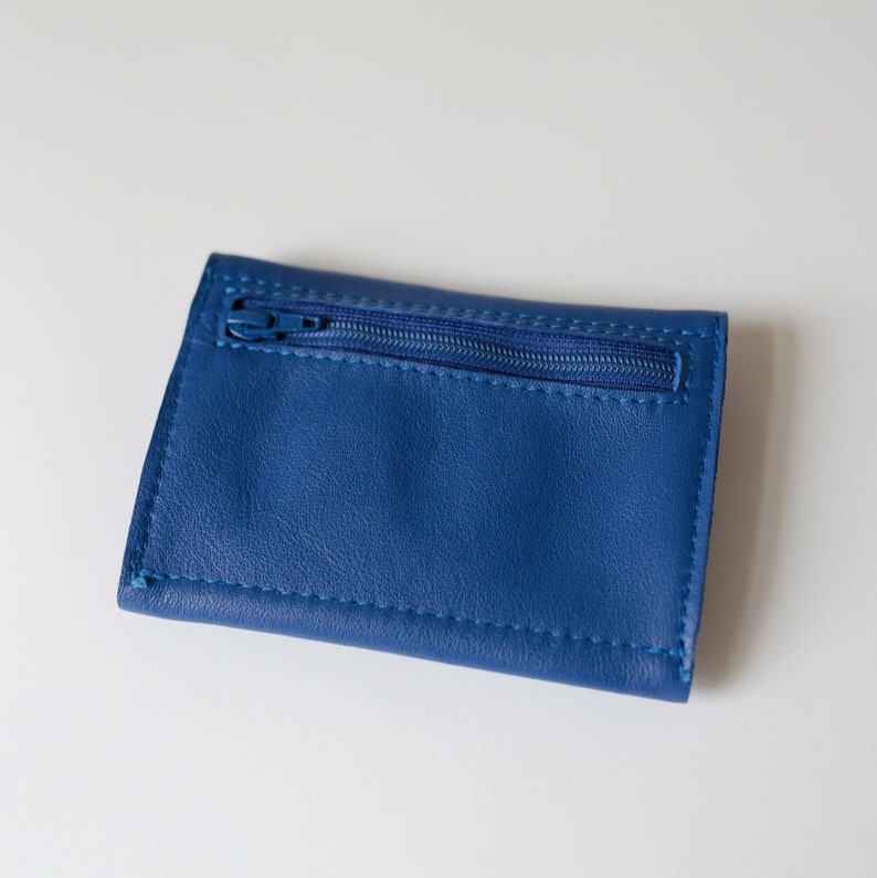Small Wallet Tangerine, flat womens wallet, small leather purse, mens wallet Royal Blue